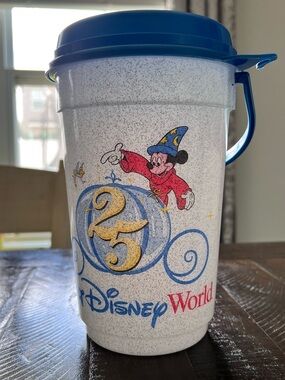 Disney Sorcerer Mickey 25th Anniversary Travel Popcorn Bucket